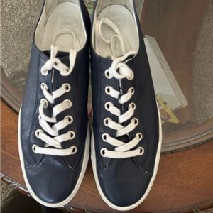 Men’s Paul Green Navy and White Leather Sneakers  Classic Lace-Up Design - 9 1/2